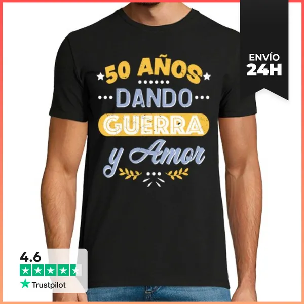 Camiseta Hombre Clásica 50 Años Dando Guerra LaTostadora