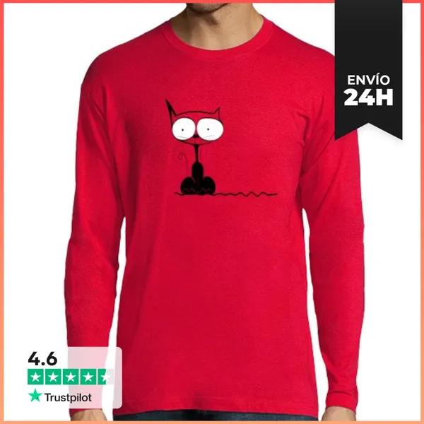 Camiseta Hombre Manga Larga Felino García LaTostadora
