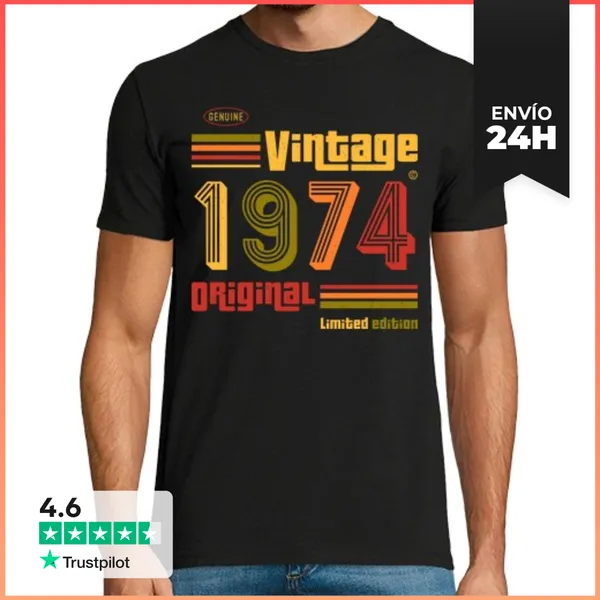 Camiseta Hombre Clásica Vintage 1974 LaTostadora
