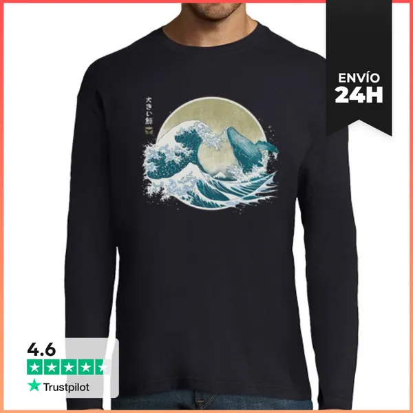 Camiseta Hombre Manga Larga The Great Whale LaTostadora