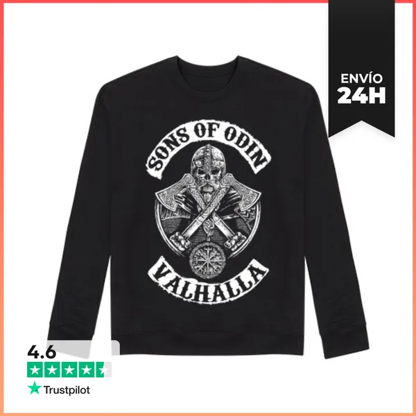 Sudadera Unisex Sons Of Odin - Valhalla (Vikings) LaTostadora