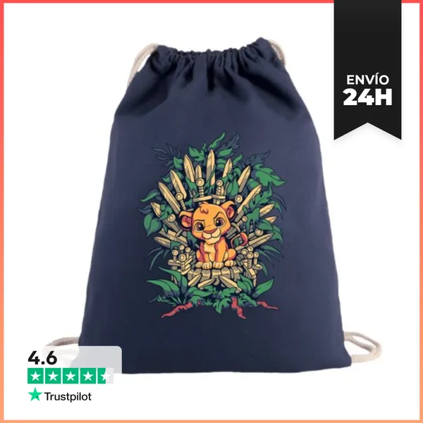Mochila Saco Con Cuerdas Simba Trono Hierro Rey León 90s