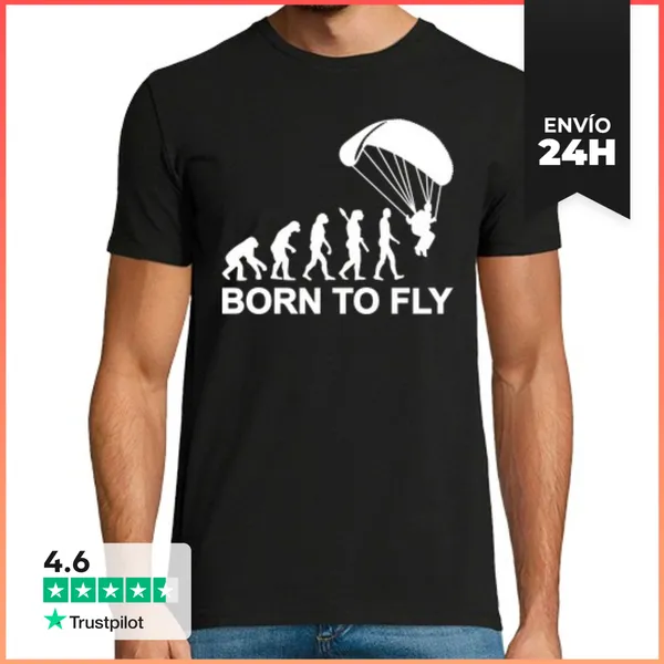 Camiseta Hombre Clásica La Evolución Del Salto En Paracaídas
