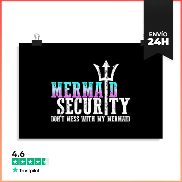 Póster Horizontal Sirena Seguridad No Te Metas Con Mi LaTostadora