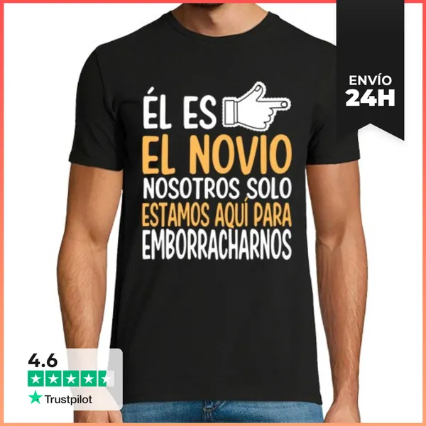 Camiseta Hombre Clásica Despedida De Soltero El Es El Novio