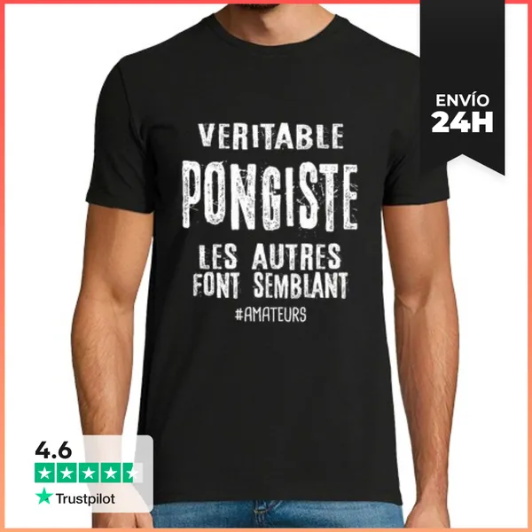 Camiseta Hombre Clásica Jugador De Tenis De Mesa Real LaTostadora