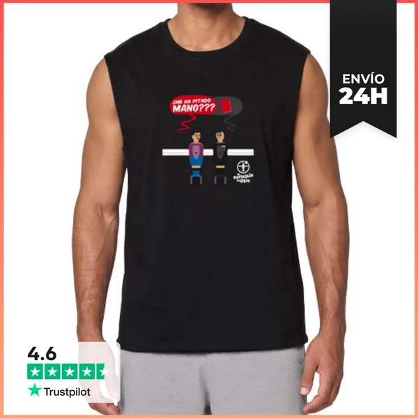 Camiseta Sin Mangas ME HA PITADO MANO Barça LOGO BLANCO