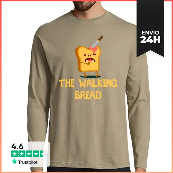 Camiseta Hombre Manga Larga Pan Caminante LaTostadora