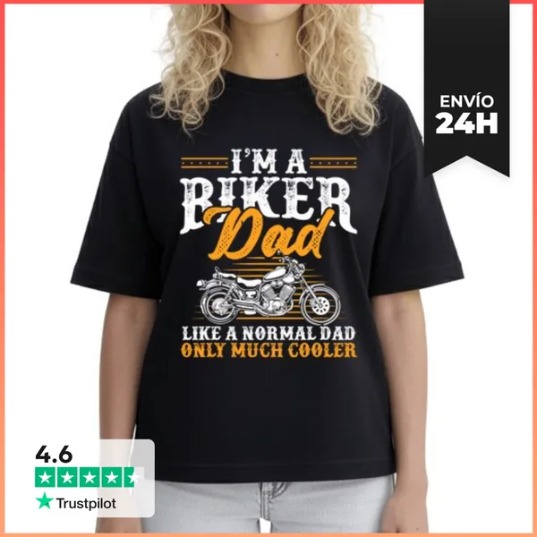 Camiseta Mujer Boxy Mens Soy Un Papá Motero Divertido LaTostadora