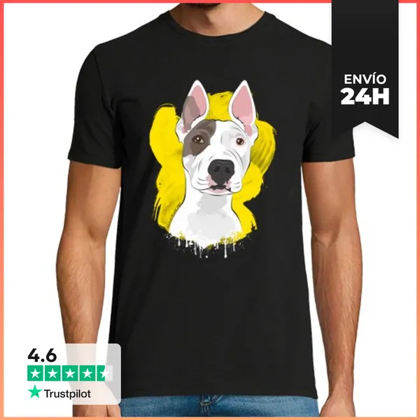 Camiseta Hombre Clásica Perro Feliz American LaTostadora