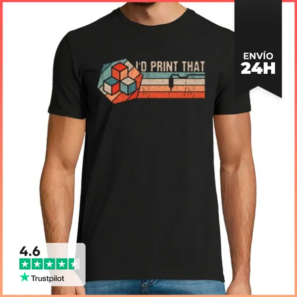 Camiseta Hombre Clásica Impresión 3d Impresora 3d Diseño Retro