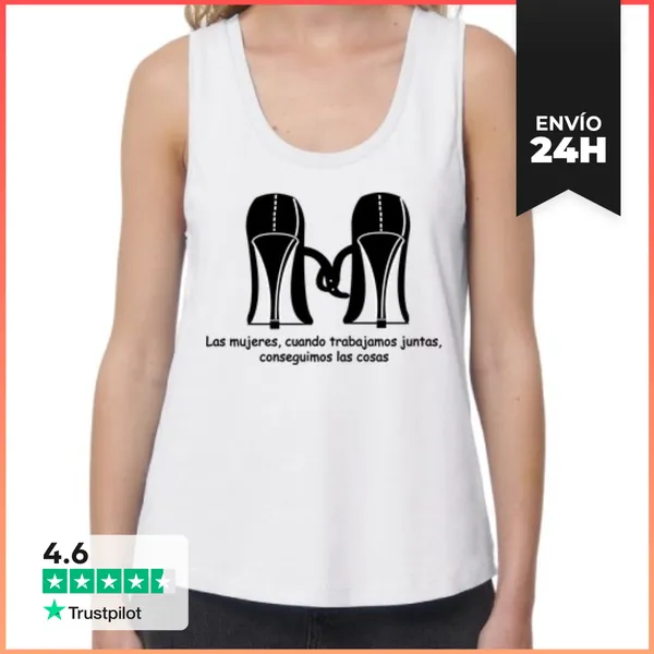 Camiseta Mujer Sin Mangas, Loose Fit STOP MACHISMO CAMISETA PARA