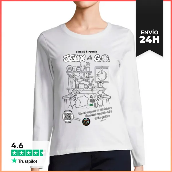 Camiseta Mujer Manga Larga Enigma Para Llevar - Juegos De G.o.,