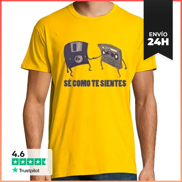 Camiseta Hombre Clásica Cassette Y Disquete LaTostadora