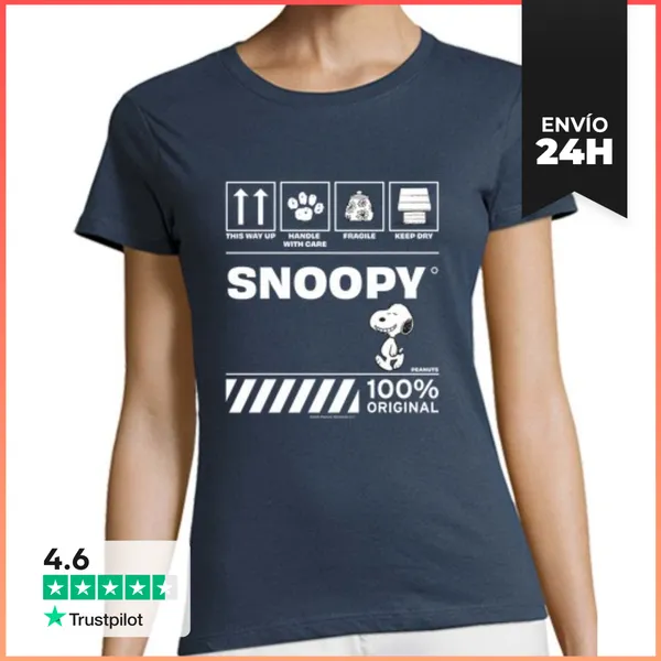 Camiseta Mujer Clásica Snoopy Original LaTostadora