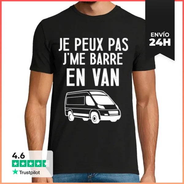 Camiseta Hombre Clásica No Puedo Me Voy En Una Furgoneta Regalo