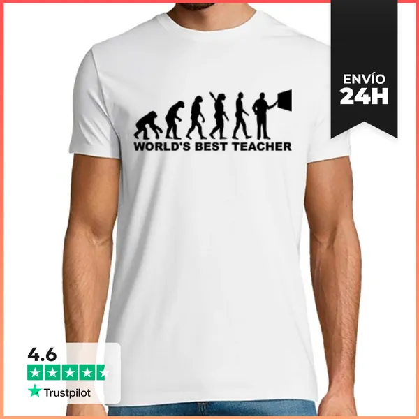 Camiseta Hombre Clásica Mundos Mejor Evolución Maestro