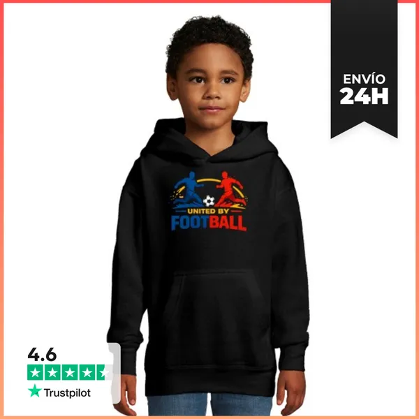Sudadera Para Niños Con Capucha Unidos Por El Fútbol LaTostadora