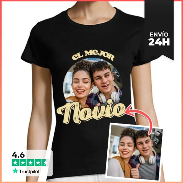 Camiseta Mujer Clásica Camiseta El Mejor Novio Foto