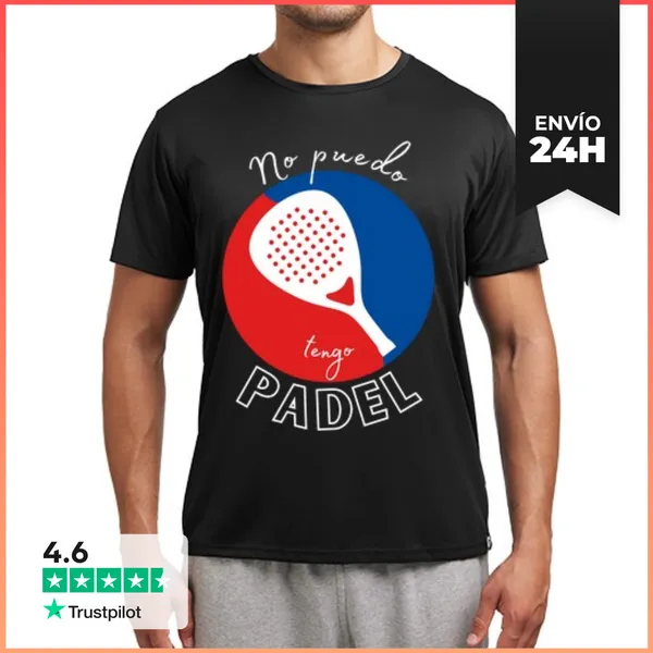 Camiseta Deportiva Hombre No Puedo Tengo Padel V2 Fondo Oscuro