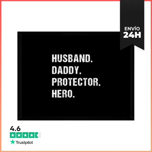 Cuadro Con Marco Horizontal Esposo Papá Protector Héroe