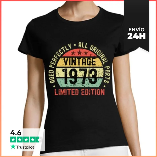 Camiseta Mujer Clásica 50 Cumpleaños Cosecha 1973 LaTostadora