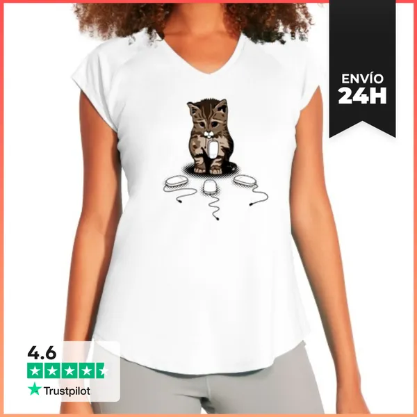 Camiseta Deportiva Mujer Ojos De Gato LaTostadora