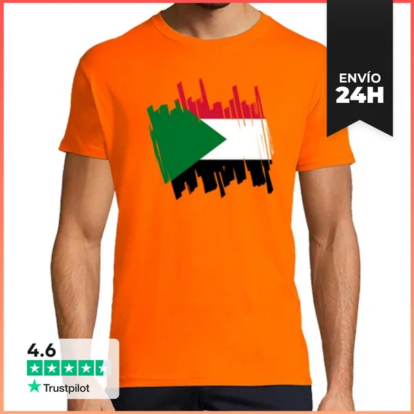 Camiseta Hombre Clásica Bandera Sudan LaTostadora