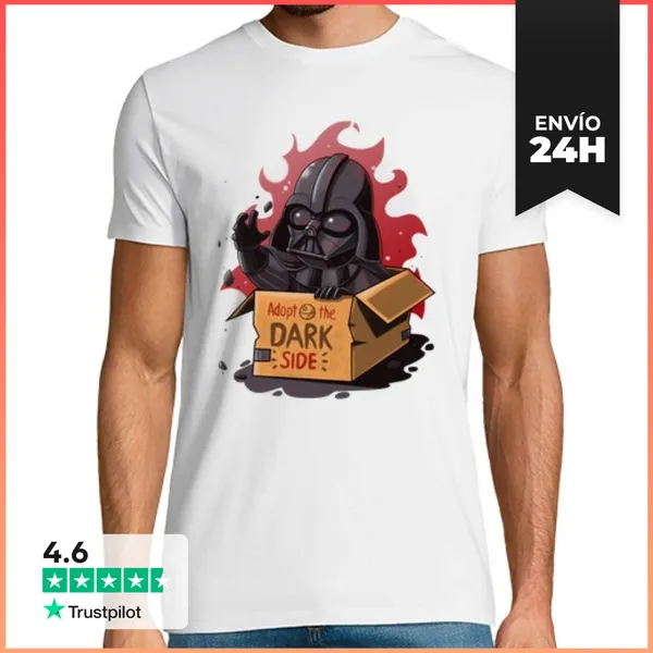 Camiseta Hombre Clásica Adopta El Lado Oscuro LaTostadora