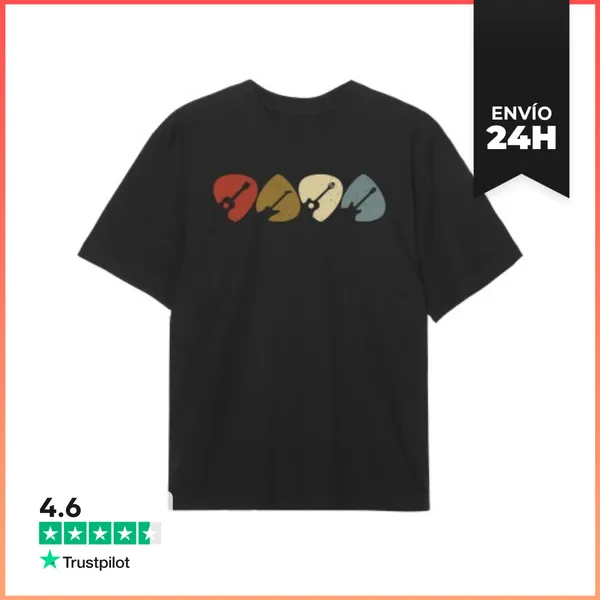 Camiseta Oversize PÚAS GUITARRAS RETRO VINTAGE LaTostadora