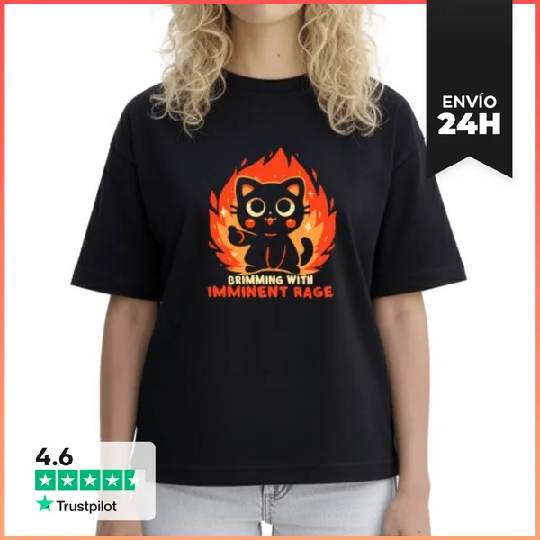 Camiseta Mujer Boxy Rebosante De Ira Inminente - Camiseta De