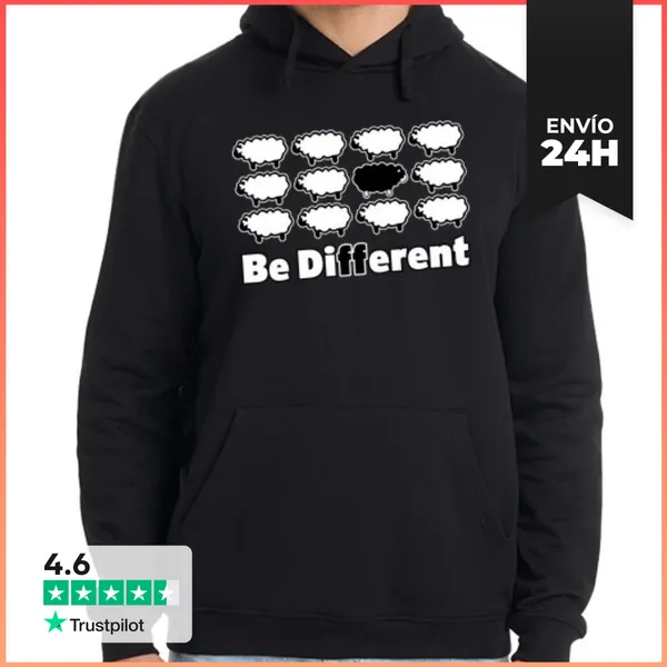 Sudadera Unisex Con Capucha Be Different LaTostadora