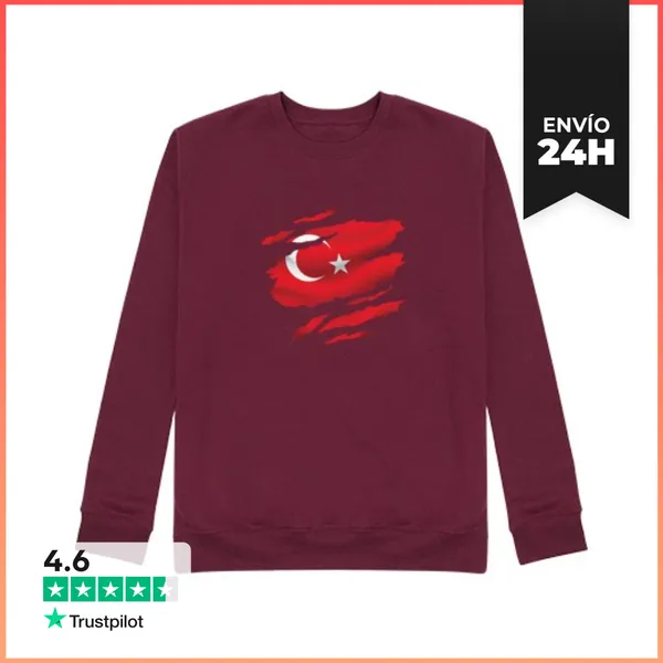 Sudadera Unisex Turquia Bandera LaTostadora