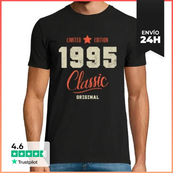 Camiseta Hombre Clásica Clásico Retro Vintage Del Aniversario D