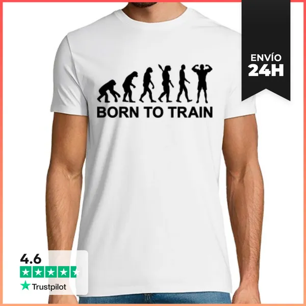 Camiseta Hombre Clásica El Culturismo Evolución Nacido Para