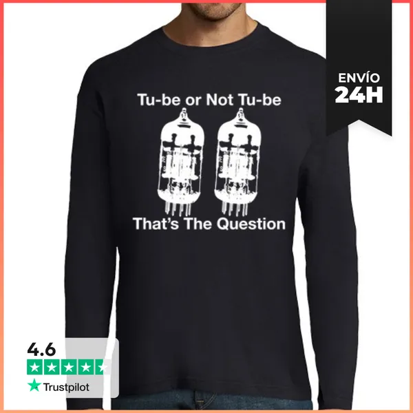 Camiseta Hombre Manga Larga Tu-be Or Not Tu-be 1 LaTostadora
