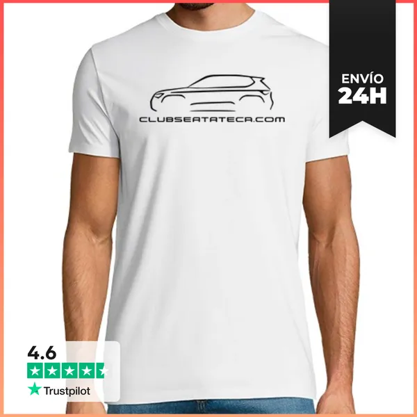 Camiseta Hombre Clásica Logo Grande Negro Club Seat Ateca