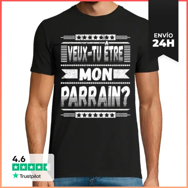 Camiseta Hombre Clásica Quieres Ser Mi Padrino LaTostadora