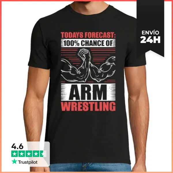 Camiseta Hombre Clásica Campeón De Lucha De Brazos Luchador De