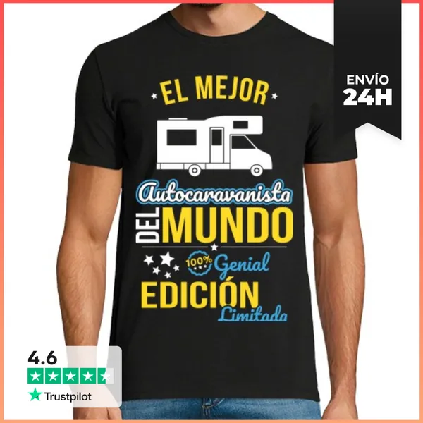 Camiseta Hombre Clásica El Mejor Autocaravanista Del Mundo