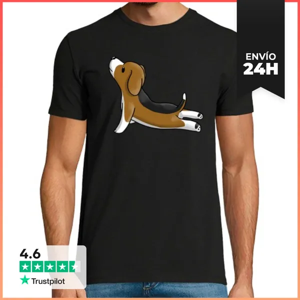 Camiseta Hombre Clásica Beagle Yoga LaTostadora