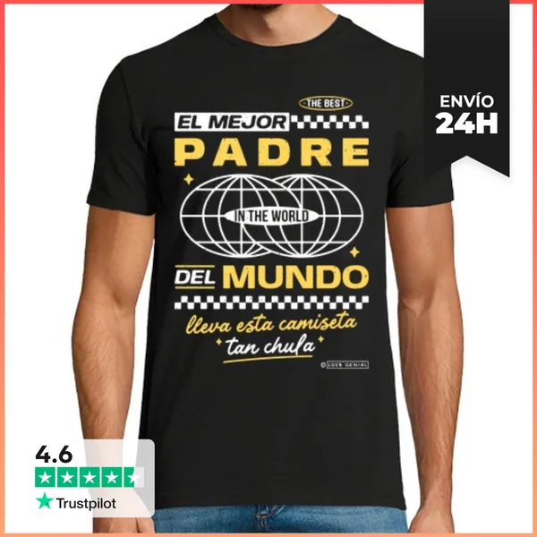 Camiseta Hombre Clásica El Mejor Padre Del Mundo... Regalos Día