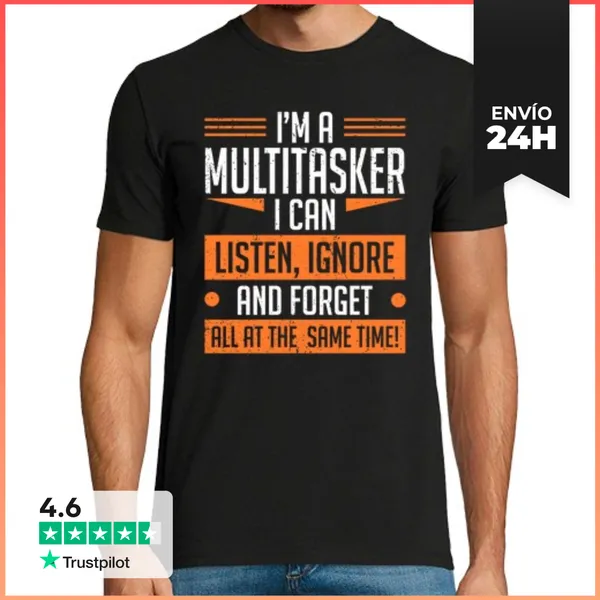 Camiseta Hombre Clásica Gracioso Sarcástico Soy Multitarea