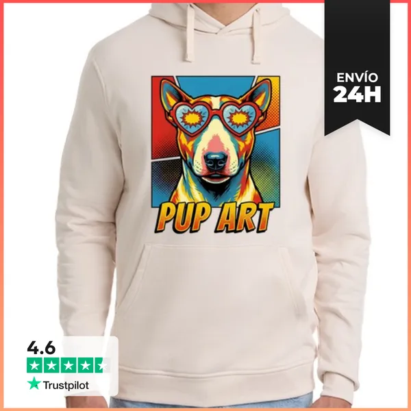 Sudadera Unisex Con Capucha Perro Bull Terrier Retro Pop Art