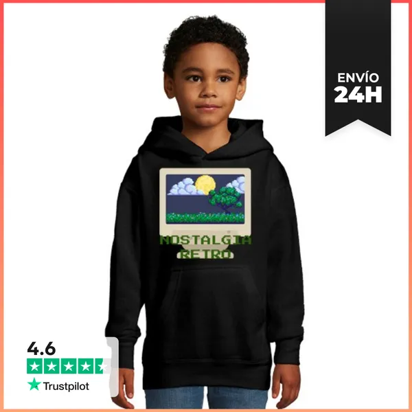Sudadera Para Niños Con Capucha Nostalgia Retro LaTostadora