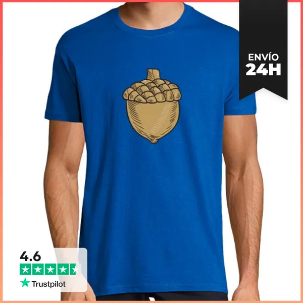 Camiseta Hombre Clásica Dibujo De Bellota LaTostadora