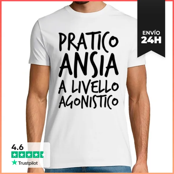 Camiseta Hombre Clásica Ansiedad En Un Nivel Competitivo