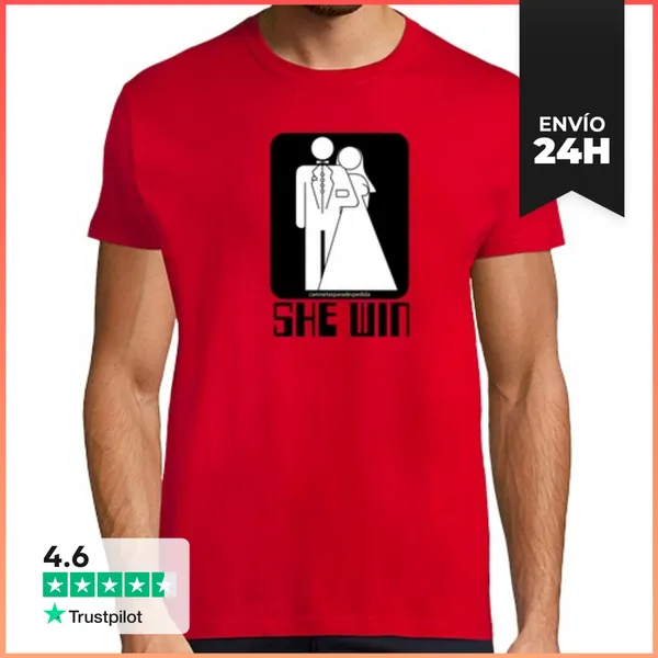 Camiseta Hombre Clásica SHE WIN LaTostadora