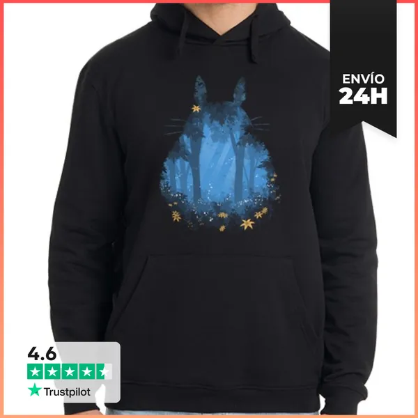 Sudadera Unisex Con Capucha Azul Totoro LaTostadora