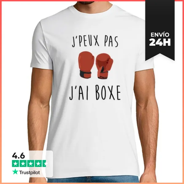 Camiseta Hombre Clásica Jpeux No Jai Boxeo LaTostadora